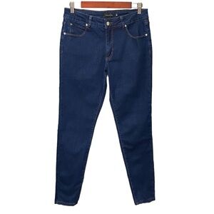 Tahari Chloe Tummy Tuck Skinny Jeans Fit Solution Blue Stretch Denim Size 10